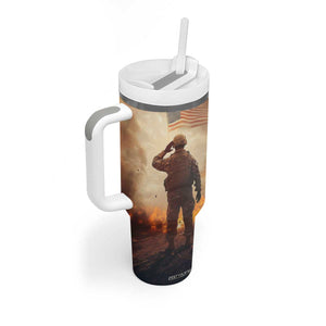 Personalized Veteran Hand Salute Tumbler With Handle with Patriotic Style TS04 Print Your Wear