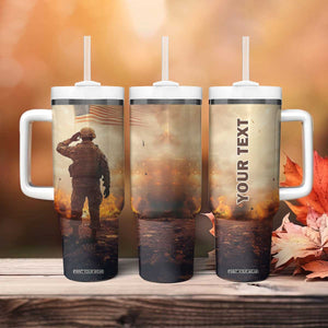 Personalized Veteran Hand Salute Tumbler With Handle with Patriotic Style TS04 Print Your Wear