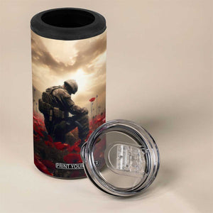 Personalized Veteran Kneeling Down 4 in 1 Can Cooler Tumbler with Respectful Illustration TS04 Print Your Wear