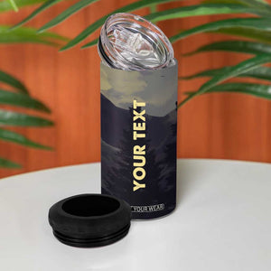 Personalized Veteran Silhouette 4 in 1 Can Cooler Tumbler with Patriotic Theme Illustration TS04 Print Your Wear