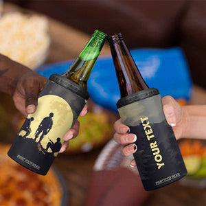 Personalized Veteran Silhouette 4 in 1 Can Cooler Tumbler with Patriotic Theme Illustration TS04 Print Your Wear