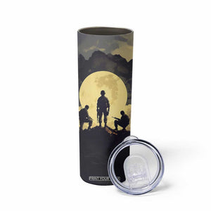 Personalized Veteran Silhouette Skinny Tumbler with Patriotic Theme Illustration TS04 Print Your Wear
