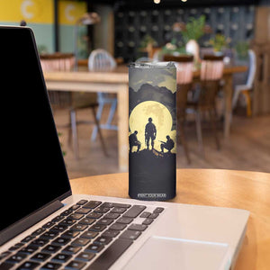 Personalized Veteran Silhouette Skinny Tumbler with Patriotic Theme Illustration TS04 Print Your Wear