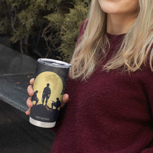 Personalized Veteran Silhouette Tumbler Cup with Patriotic Theme Illustration TS04 Print Your Wear
