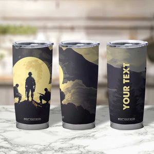 Personalized Veteran Silhouette Tumbler Cup with Patriotic Theme Illustration TS04 Print Your Wear