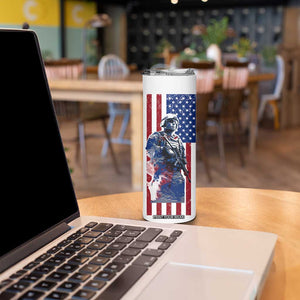 Personalized Veteran Skinny Tumbler with American Flag Background Design TS04 Print Your Wear