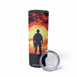 Personalized Veteran Skinny Tumbler with Memory Tribute Theme Design TS04 Print Your Wear