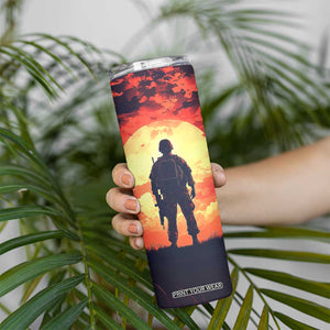 Personalized Veteran Skinny Tumbler with Memory Tribute Theme Design TS04 Print Your Wear