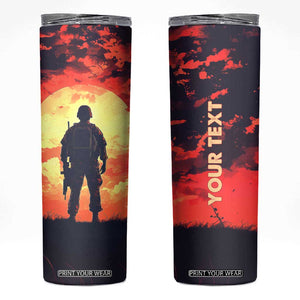 Personalized Veteran Skinny Tumbler with Memory Tribute Theme Design TS04 Multicolor Print Your Wear