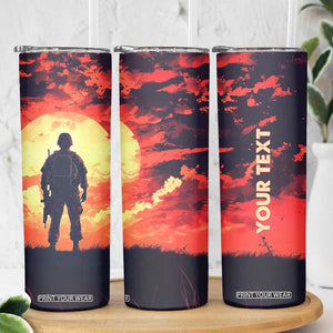 Personalized Veteran Skinny Tumbler with Memory Tribute Theme Design TS04 Print Your Wear