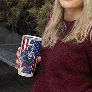 Personalized Veteran Tumbler Cup with American Flag Background Design TS04 Print Your Wear