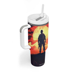 Personalized Veteran Tumbler With Handle with Memory Tribute Theme Design TS04 Print Your Wear