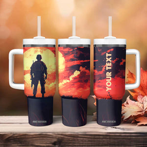 Personalized Veteran Tumbler With Handle with Memory Tribute Theme Design TS04 Print Your Wear