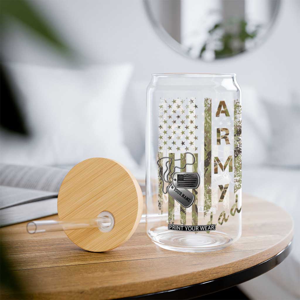 Personalized Vintage U.S. Army Dad Glass Can Custom Name Tag Proud Military Family Member Soldier Graduation TS10 Print Your Wear