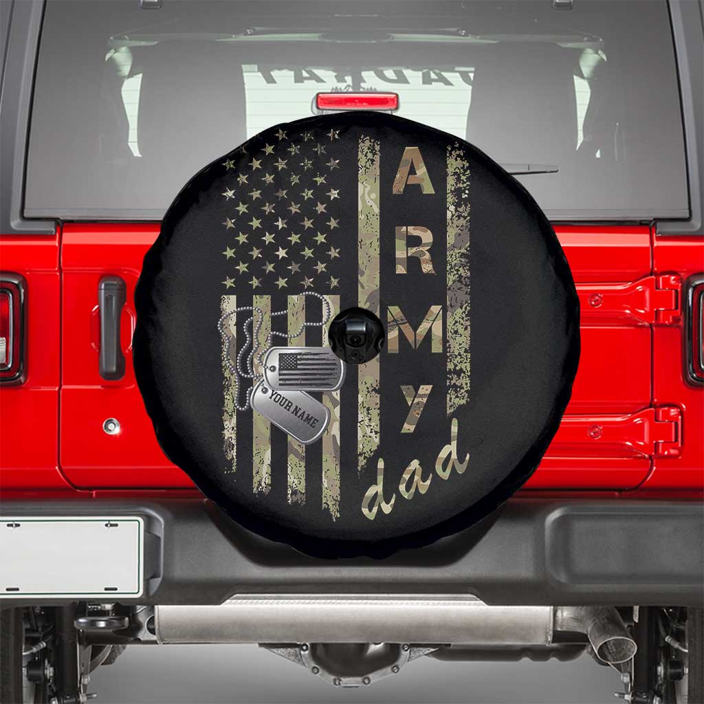 Personalized Vintage U.S. Army Dad Spare Tire Cover Custom Name Tag Proud Military Family Member Soldier Graduation TS10 Black Print Your Wear