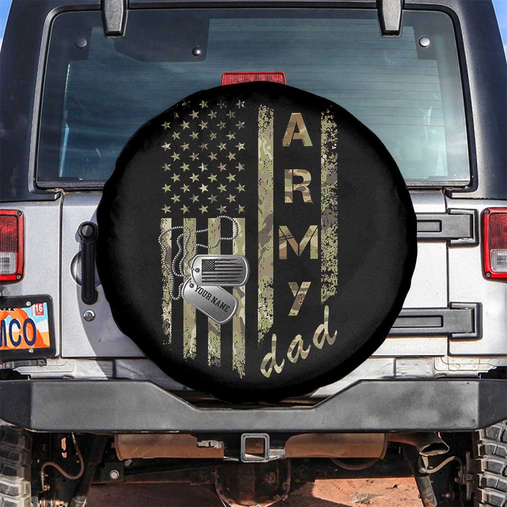 Personalized Vintage U.S. Army Dad Spare Tire Cover Custom Name Tag Proud Military Family Member Soldier Graduation TS10 No hole Black Print Your Wear