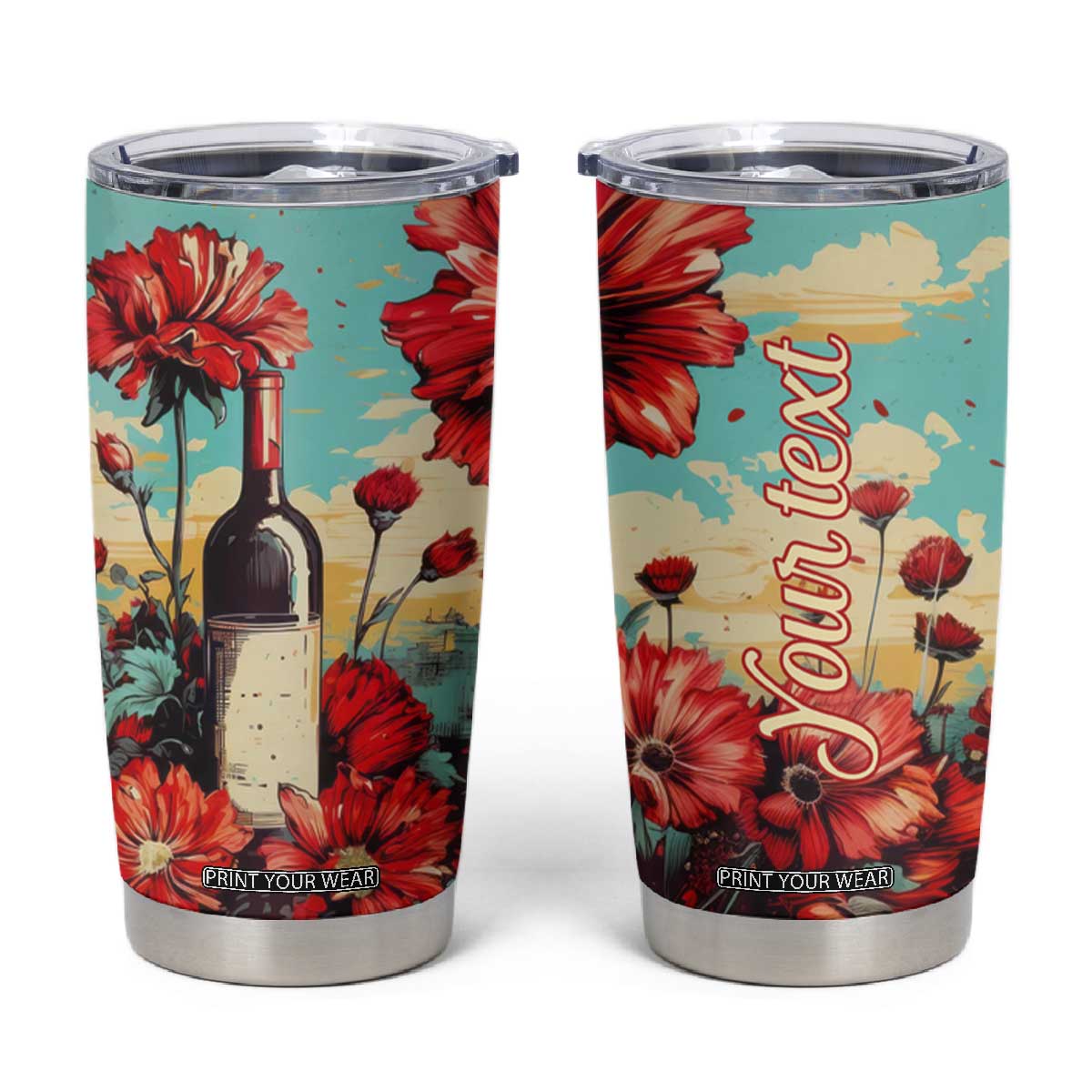 Personalized Vintage Wine Tumbler Cup with Classic Winery Style TS04 Multicolor Print Your Wear