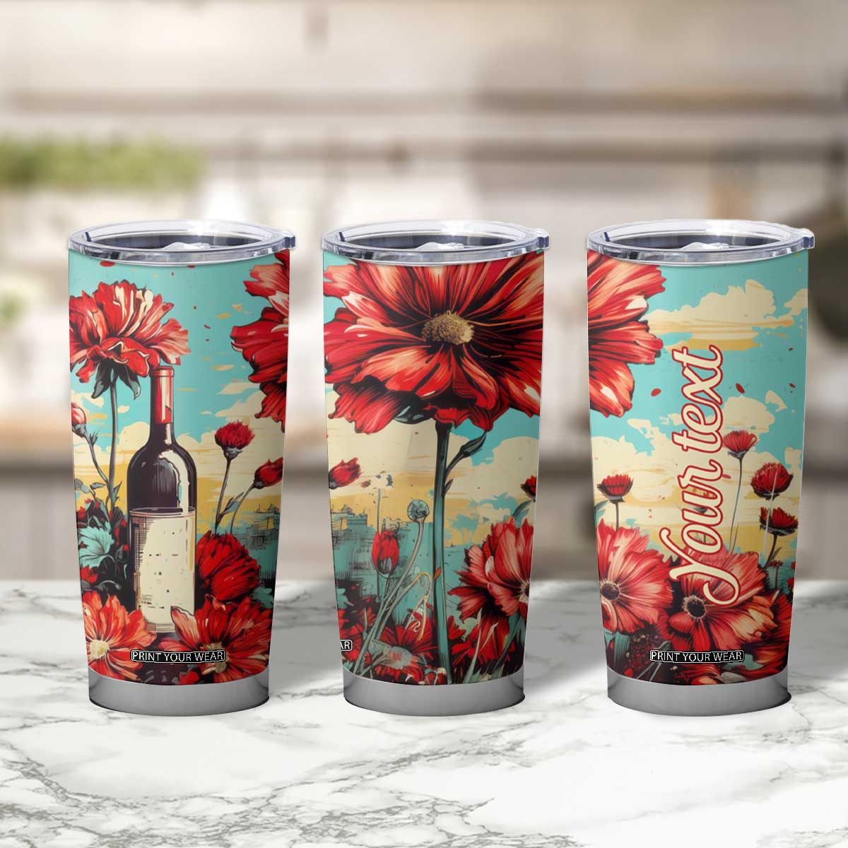 Personalized Vintage Wine Tumbler Cup with Classic Winery Style TS04 Print Your Wear