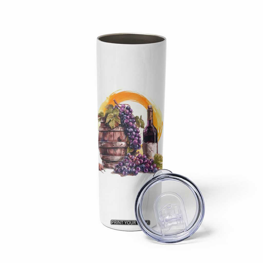 Personalized Wine Barrel and Grapes Skinny Tumbler with Vineyard Theme TS04 Print Your Wear