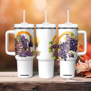 Personalized Wine Barrel and Grapes Tumbler With Handle with Vineyard Theme TS04 Print Your Wear