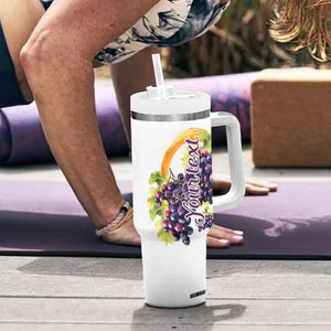 Personalized Wine Barrel and Grapes Tumbler With Handle with Vineyard Theme TS04 Print Your Wear