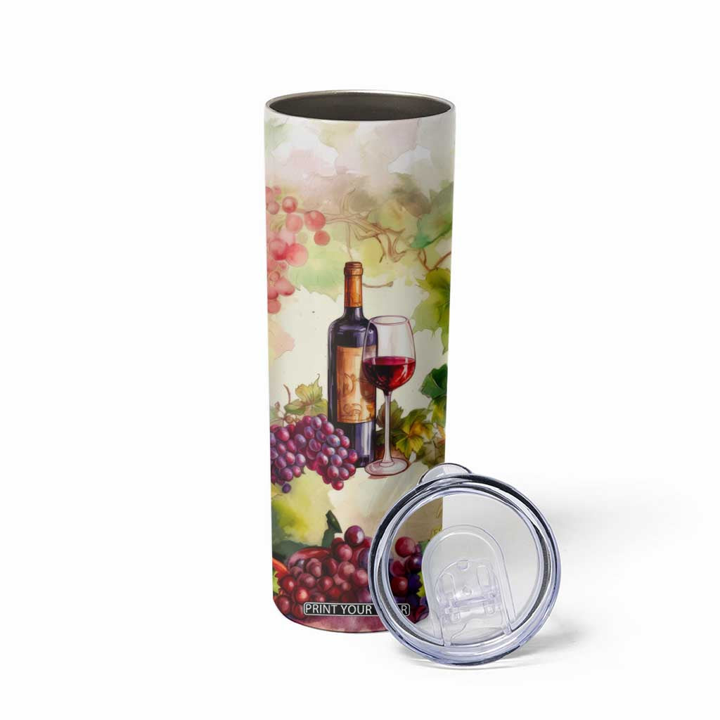 Personalized Wine Bottle and Glass Skinny Tumbler with Classic Design TS04 Print Your Wear