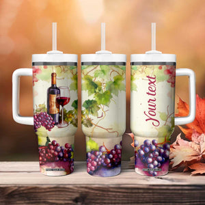 Personalized Wine Bottle and Glass Tumbler With Handle with Classic Design TS04 Print Your Wear
