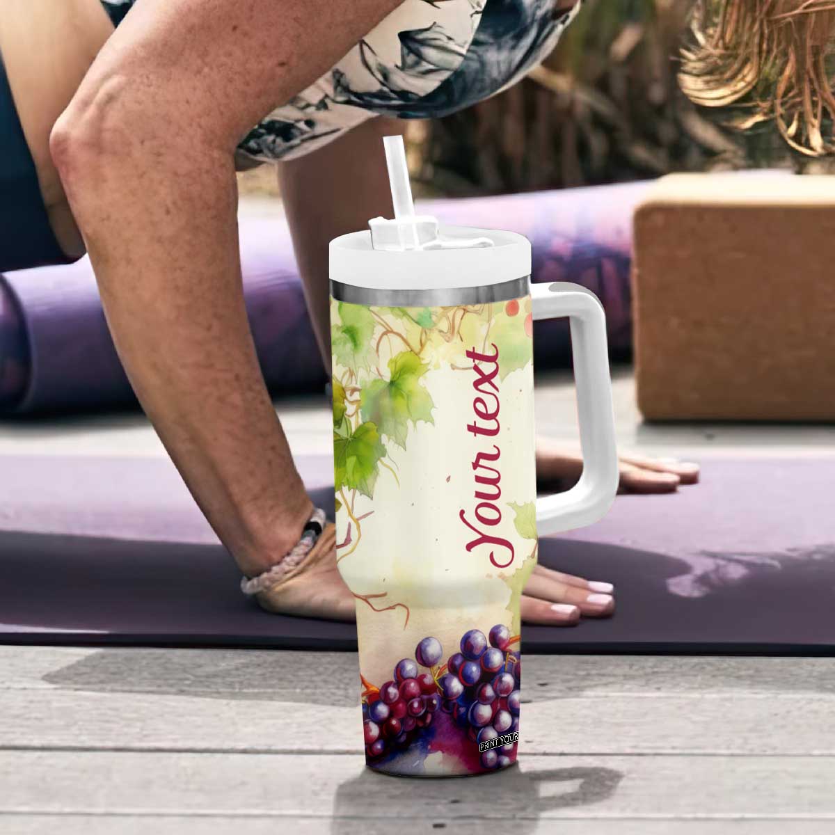 Personalized Wine Bottle and Glass Tumbler With Handle with Classic Design TS04 Print Your Wear