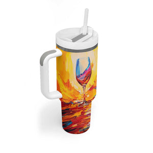Personalized Wine Glass Tumbler With Handle with Artistic Painting Style TS04 Print Your Wear