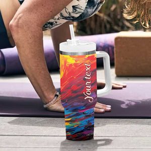 Personalized Wine Glass Tumbler With Handle with Artistic Painting Style TS04 Print Your Wear