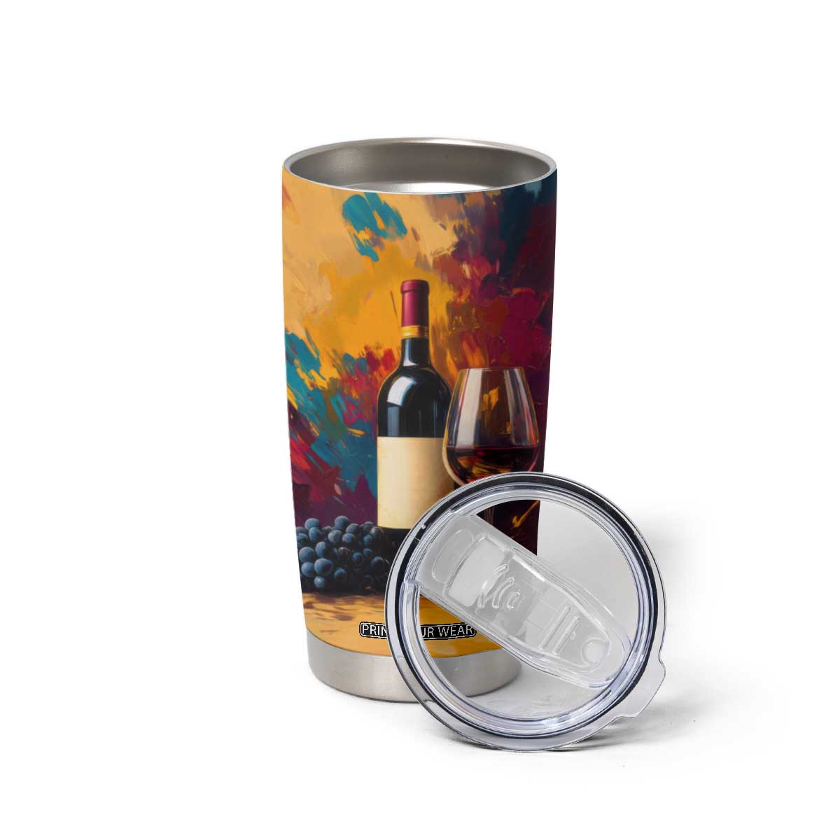 Personalized Wine Illustration Tumbler Cup with Artistic Detailing TS04 Print Your Wear