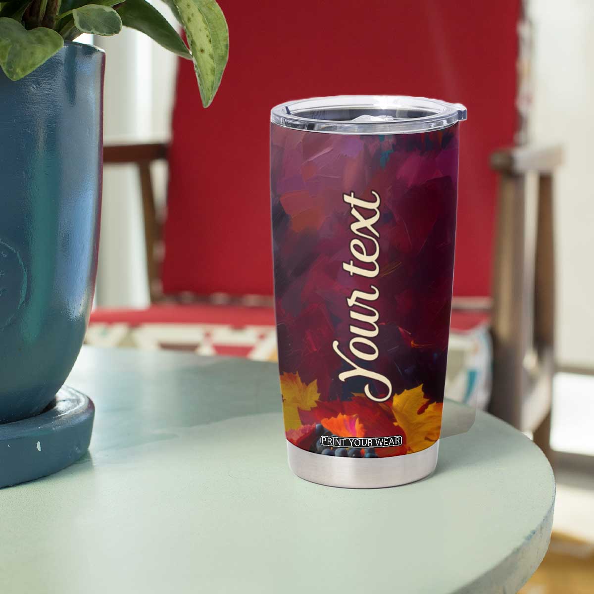 Personalized Wine Illustration Tumbler Cup with Artistic Detailing TS04 Print Your Wear