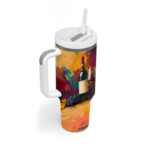 Personalized Wine Illustration Tumbler With Handle with Artistic Detailing TS04 Print Your Wear