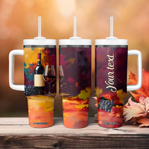Personalized Wine Illustration Tumbler With Handle with Artistic Detailing TS04 Print Your Wear