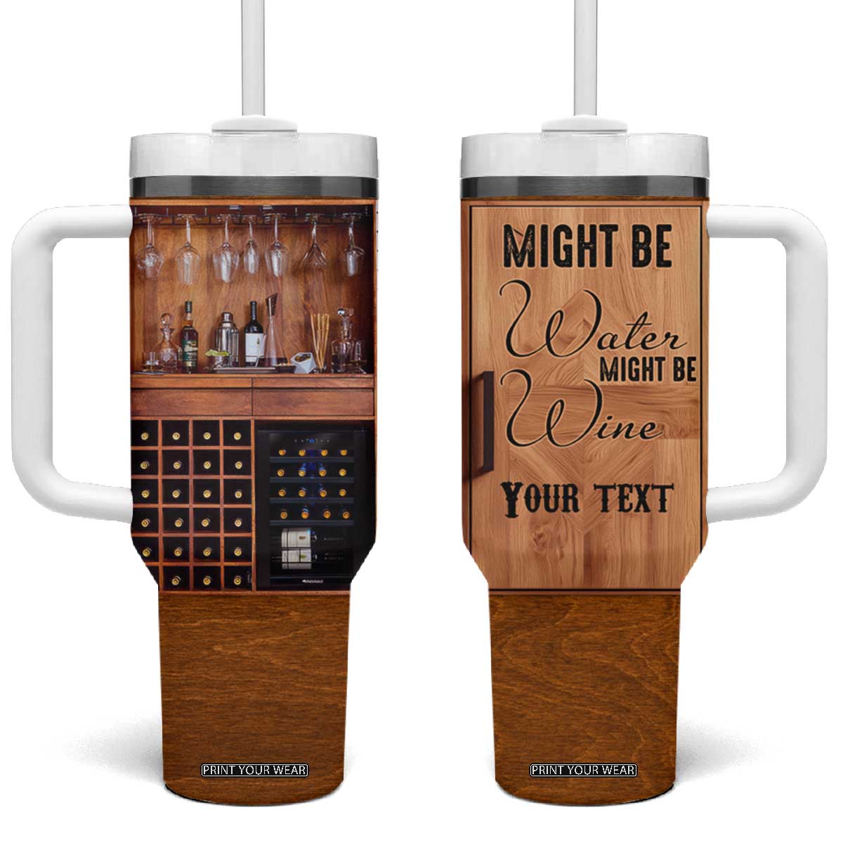 Personalized Wine Love Quote Tumbler With Handle with Romantic Wine Theme TS04 One Size: 40 oz Multicolor Print Your Wear