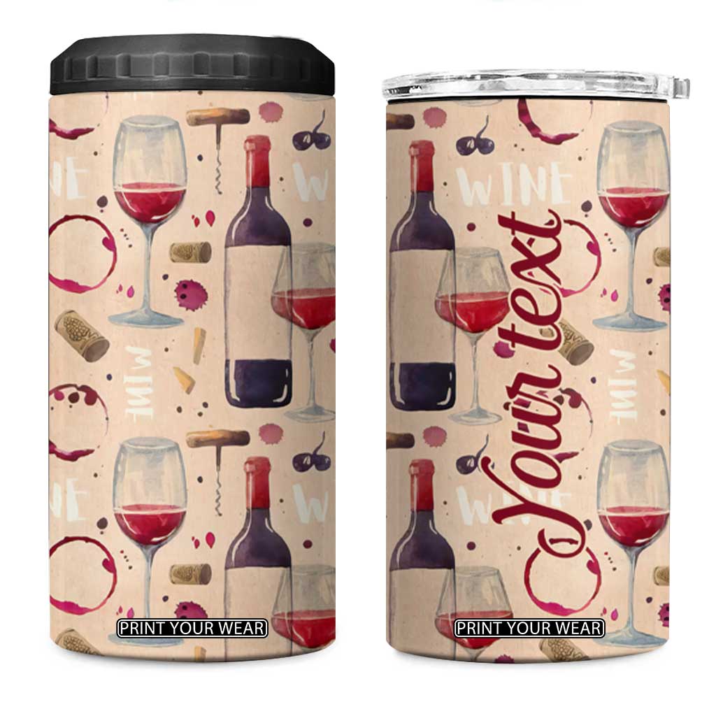 Personalized Wine Pattern 4 in 1 Can Cooler Tumbler with Elegant Decorative Design TS04 One Size: 16 oz Multicolor Print Your Wear