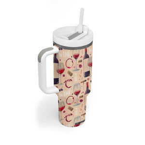 Personalized Wine Pattern Tumbler With Handle with Elegant Decorative Design TS04 Print Your Wear