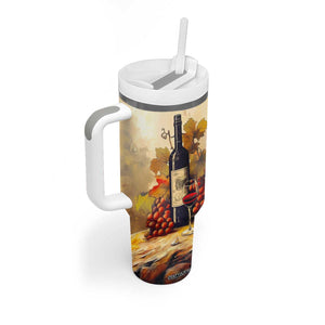 Personalized Wine Theme Tumbler With Handle with Vintage Style Illustration TS04 Print Your Wear