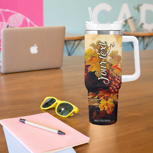 Personalized Wine Theme Tumbler With Handle with Vintage Style Illustration TS04 Print Your Wear