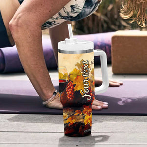 Personalized Wine Theme Tumbler With Handle with Vintage Style Illustration TS04 Print Your Wear