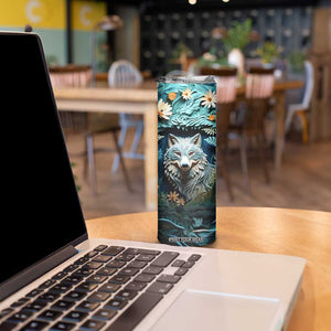 Personalized Wolf Skinny Tumbler with Paper Quilling Art Design TS04 Print Your Wear
