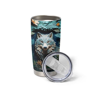 Personalized Wolf Tumbler Cup with Paper Quilling Art Design TS04 Print Your Wear
