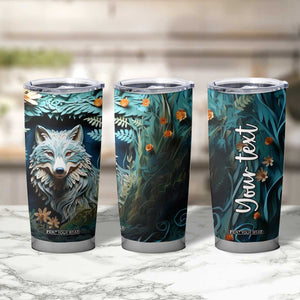 Personalized Wolf Tumbler Cup with Paper Quilling Art Design TS04 Print Your Wear