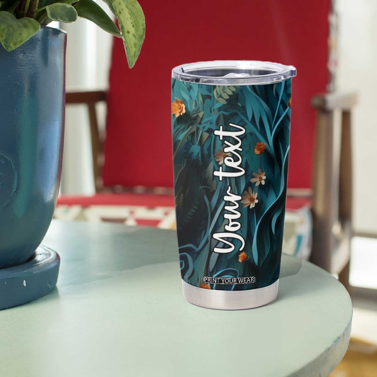 Personalized Wolf Tumbler Cup with Paper Quilling Art Design TS04 Print Your Wear