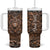 Personalized Wolf Tumbler With Handle with Leather Carving Artistic Design TS04 One Size: 40 oz Multicolor Print Your Wear