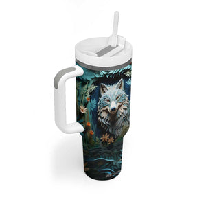 Personalized Wolf Tumbler With Handle with Paper Quilling Art Design TS04 Print Your Wear