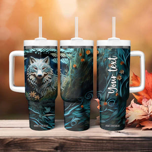 Personalized Wolf Tumbler With Handle with Paper Quilling Art Design TS04 Print Your Wear