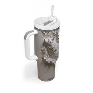 Personalized Wolf Tumbler With Handle with Plaster Carving Artistic Style TS04 Print Your Wear
