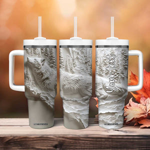 Personalized Wolf Tumbler With Handle with Plaster Carving Artistic Style TS04 Print Your Wear