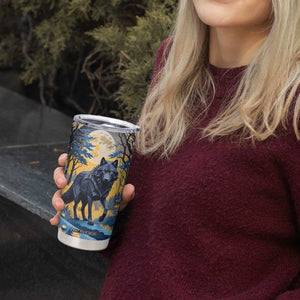 Personalized Wolf in Night Forest Tumbler Cup with Paper Quilling Style TS04 Print Your Wear